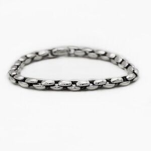 David Yurman 925 Silver Elongated Box Chain Bracelet